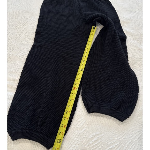 Free People Beach Pants Womens Size Medium BlackKnit Elastic Waist Harem Relaxed - Picture 8 of 8